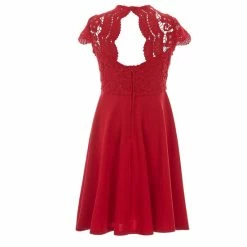 Wholesale ❤️ Rare Editions Big 👧 Girls 7-16 Flutter-Sleeve Lace/Scuba-Crepe Fit-And-Flare 👗 Dress Red ✨ -Rare Editions Shop unnamed file 78