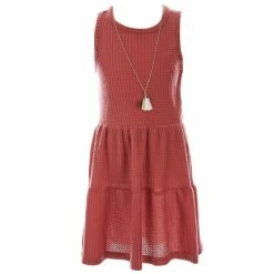 Promo 🛒 Rare Editions Big 👧 Girls 7-16 Long-Sleeve Floral-Printed Dobby Kimono, Waffle Knit Fit-And-Flare 👗 Dress & Necklace Set Red/floral 🧨 -Rare Editions Shop unnamed file 783