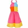 Best reviews of 🥰 Rare Editions Big 👧 Girls 7-16 Sleeveless Halter-Bow-Neck Side-Cut-Out Colorblock Fit-And-Flare 👗 Dress Pink/blue/orange/yellow 🛒