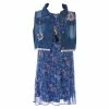Best reviews of 🎉 Rare Editions Big 👧 Girls 7-16 Scallop Lace Printed Denim Vest & Sleeveless Metallic-Floral Pleated Chiffon 👗 Dress 2-Piece Set Blue 🔥