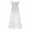 Deals 👍 Rare Editions Big 👧 Girls 7-16 Flutter-Sleeve Eyelet-Embroidered Tiered Long 👗 Dress Ivory 👍