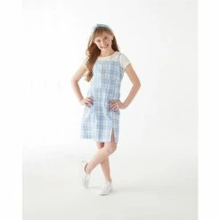 Outlet 🎉 Rare Editions Big 👧 Girls 7-16 Sleeveless Plaid Jumper 👗 Dress, Pointelle Knit Top & Coordinating Accessories 4-Piece Set Blue ⌛ -Rare Editions Shop unnamed file 822