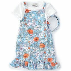 Cheapest 😉 Rare Editions Little 👧 Girls 2T-6X Sleeveless Floral Jumper 👗 Dress & Short Sleeve Tee 2-Piece Set Blue 👍 -Rare Editions Shop unnamed file 839