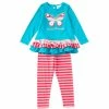 Top 10 🌟 Rare Editions Little 👧 Girls 2T-6X Long-Sleeve Butterfly-Applique Tunic Top & Striped Leggings 2-Piece Set Turquoise/pink 🔥 -Rare Editions Shop unnamed file 880