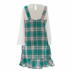 Outlet ❤️ Rare Editions Little 👧 Girls 2T-6X Plaid Jumper 👗 Dress & Long-Sleeve Solid Tee 2-Piece Set Green ⭐ -Rare Editions Shop unnamed file 946